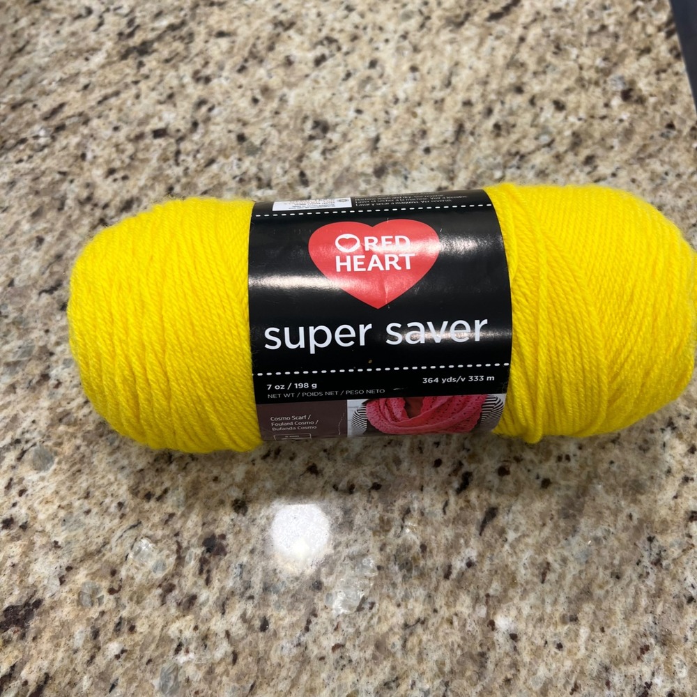 Red Heart Super Saver Yarn Bright Yellow 7oz 364yds Medium 4 Acrylic E300B-0324